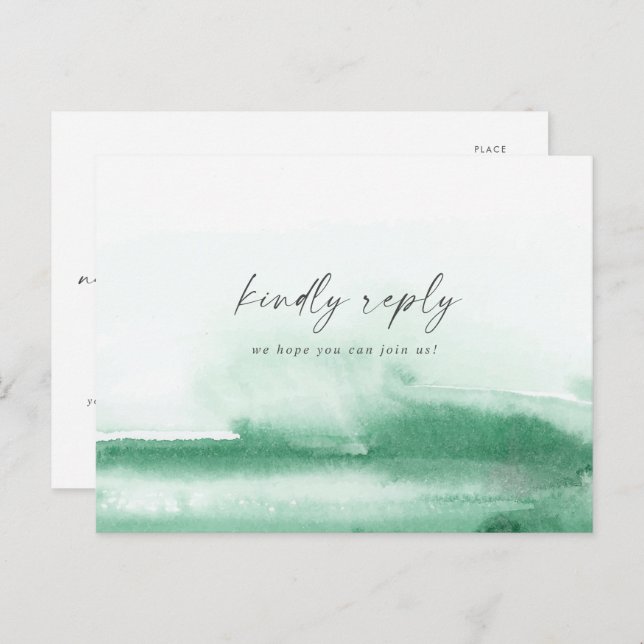 Modern Watercolor Green Song Request UAWG Postcard Einladungspostkarte (Vorne/Hinten)