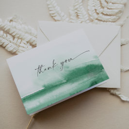 Modern Watercolor Green Thank | You Card Dankeskarte