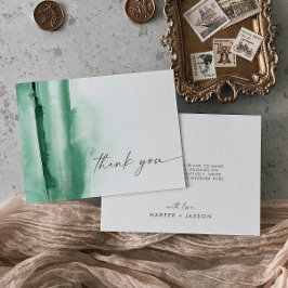 Modern Watercolor Green Thank | You Card Dankeskarte