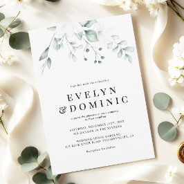 Modern Watercolor Greenery Foliage Wedding Einladung