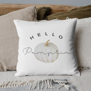 Modern Watercolor Hello Pumpkin Kissen