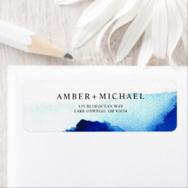 Modern Watercolor Indigo Blue Wedding