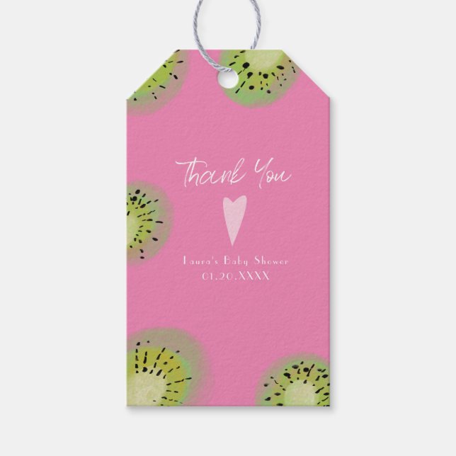 Modern Watercolor Kiwi Frucht Vielen Dank Geschenkanhänger (Vorderseite)