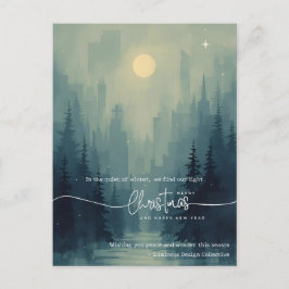 Modern Watercolor Landscape Business Christmas Feiertagspostkarte