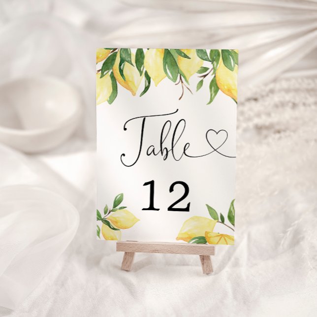 Modern Watercolor Lemon Brautparty Table Card Tischnummer (Von Creator hochgeladen)