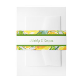 Modern Watercolor Lemon Garden gelb Einladungsbanderole