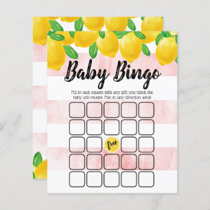 Modern Watercolor Lemon Tree Baby Dusche Bingo