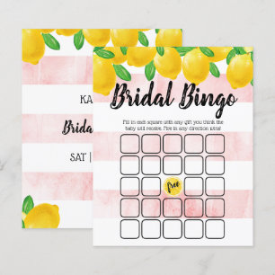Modern Watercolor Lemon Tree Brautparty Bingo