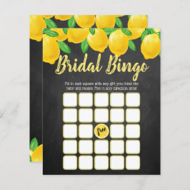Modern Watercolor Lemon Tree Brautparty Bingo