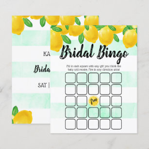 Modern Watercolor Lemon Tree Brautparty Bingo