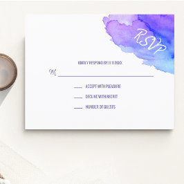 Modern Watercolor Lila Blue UAWG Insert Cards RSVP Karte