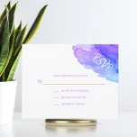 Modern Watercolor Lila Blue UAWG Insert Cards RSVP Karte<br><div class="desc">Schöne moderne Aquarell Response UAWG Hochzeitskarten. Pastellfarben lila türkisfarbene Farben. Ideal für Hochzeiten in Urlaubsort,  Bat / Bar Mitzvah,  Geburtstag,  Geburtstag,  Jubiläum,  etc...  Wasser/Ozean-Design. Bearbeiten von Karten - Einfach Ihre Daten hinzufügen oder Schriftart,  Farbe und Größe ändern.</div>