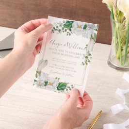 Modern Watercolor Magnolia Wedding