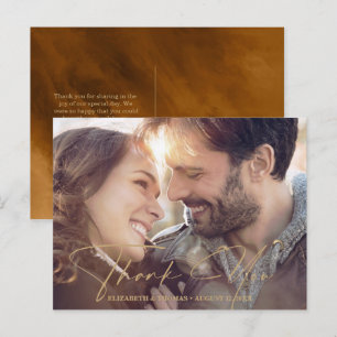 Modern Watercolor Message Foto Gold ID816 Ankündigungspostkarte