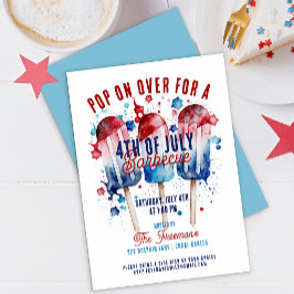 Modern Watercolor Patriotic 4. Juli Party Einladung