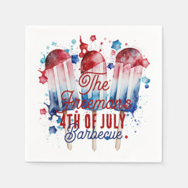Modern Watercolor Patriotic 4. Juli Party Serviette
