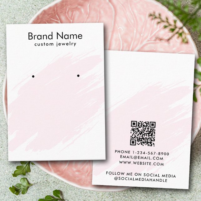 Modern Watercolor Pink Jewelry Display Card Visitenkarte (Modern Watercolor Pink Jewelry Display Card)