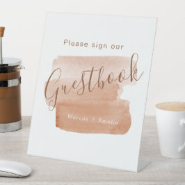 Modern Watercolor Pinselstrich Minimalistisch Gäst Sockelschild