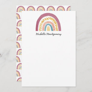 Modern Watercolor Rainbow Stationer Note Card Dankeskarte