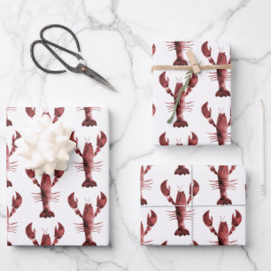 Modern Watercolor Red Hummer Geschenkpapier Set