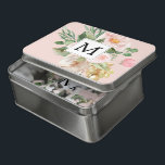 Modern Watercolor Rosa Blume Mit Monogramm  Puzzle<br><div class="desc">Modern Watercolor Rosa Blume Mit Monogramm</div>