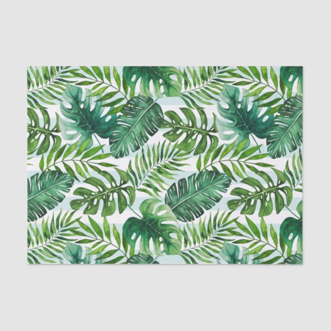 Modern Watercolor Tropical Botanical Seidenpapier (Vorderseite)