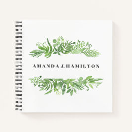 Modern Watercolor Wilde Wiesen Notizbuch