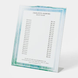 Modern Watercolour Abstrakt Weiß Blau Sockelschild