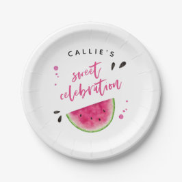 Modern Watermelon Birthday Party Pappteller