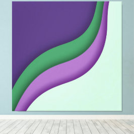 Modern Wave Purple Green Leinwanddruck