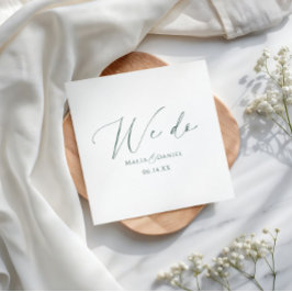 Modern We Do Couples Names Script Wedding Serviette