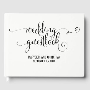 Modern We do Script Wedding Guest Book Gästebuch