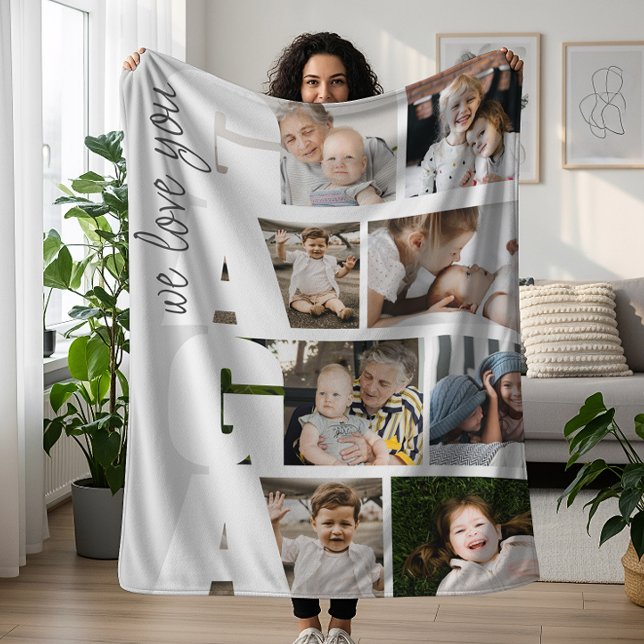 Modern We Love You Gaga 8-Photo Collage Fleecedecke (Von Creator hochgeladen)