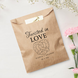 Modern We tied the knot pretzel favor bag wedding Geschenktütchen
