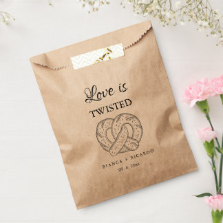 Modern We tied the knot pretzel favor bag wedding Geschenktütchen