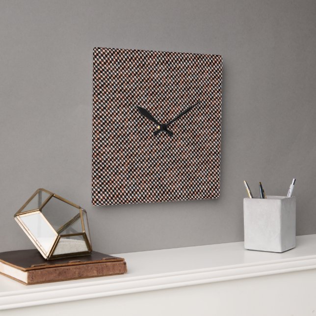 Modern weave abstract geometric pattern  1277 quadratische wanduhr (Büro)