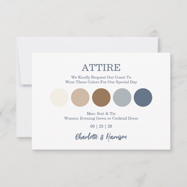 Modern Wedding Attire Dress Code Enclosure Card (Vorderseite)