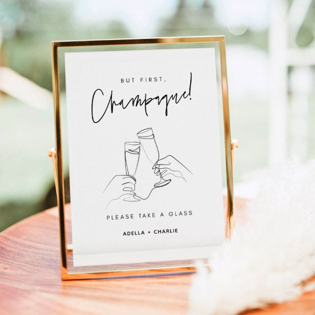Modern Wedding Champagne Sign Poster (Von Creator hochgeladen)