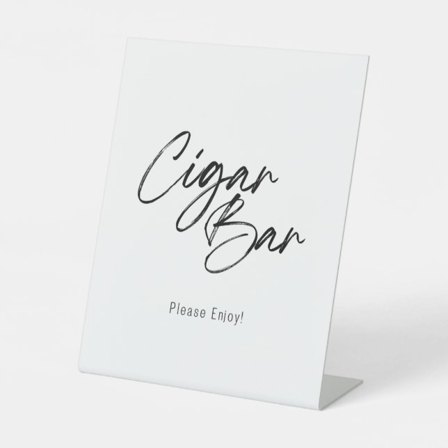 Modern Wedding Cigar Bar Pedestal Zeichen Sockelschild (Vorderseite)