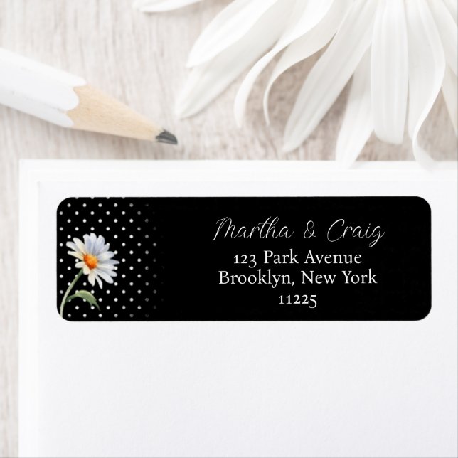Modern Wedding Daisy Rücksendeadresse (Insitu)