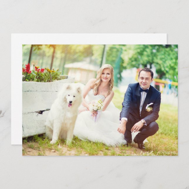 Modern Wedding Day Two Foto Vielen Dank Dankeskarte (Vorne/Hinten)