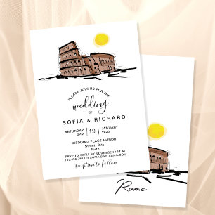 Modern Wedding Destination Rom Italien Kolosseum Einladung