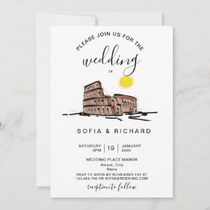 Modern Wedding Destination Rom Italien Kolosseum Einladung