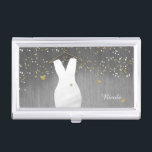 Modern Wedding Dress & Confetti Hearts Mode Visitenkarten Etui<br><div class="desc">Modernes Hochzeitskleid & Confetti Herz Fashion Business Card Holder. Passen Sie den Text an oder verließ ihn leer.</div>