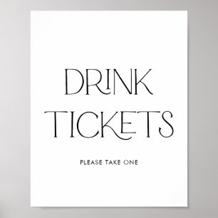 Modern Wedding Drink Ticket Schild
