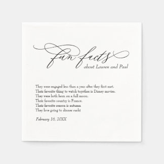 Modern Wedding Fun facts napkins  Serviette