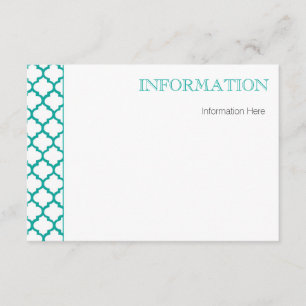 Modern Wedding Info Card mit marokkanischem Muster Begleitkarte