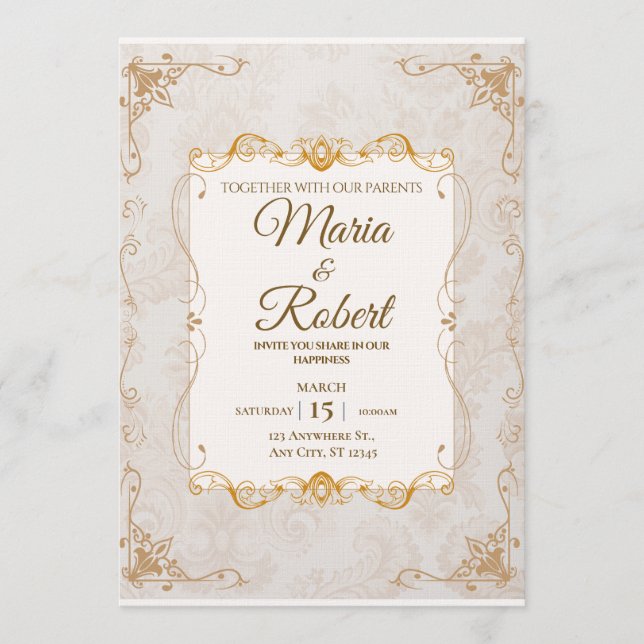 Modern Wedding Invitation | Elegant Romantic  Einladung (Vorderseite)