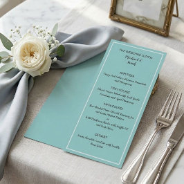 Modern Wedding Menu Card, Minimalist Custom Dinner Menükarte
