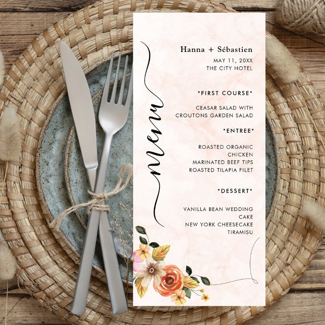 Modern  Wedding Menu Menükarte (Von Creator hochgeladen)